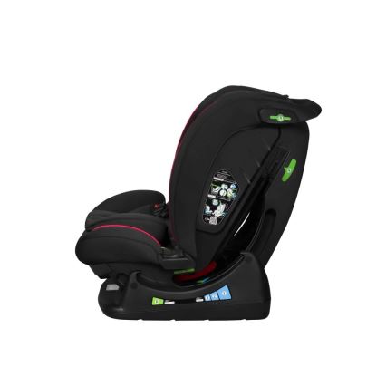 Lionelo - Autokrēsliņš AART i-Izmērs 40-150 cm melna/sarkana