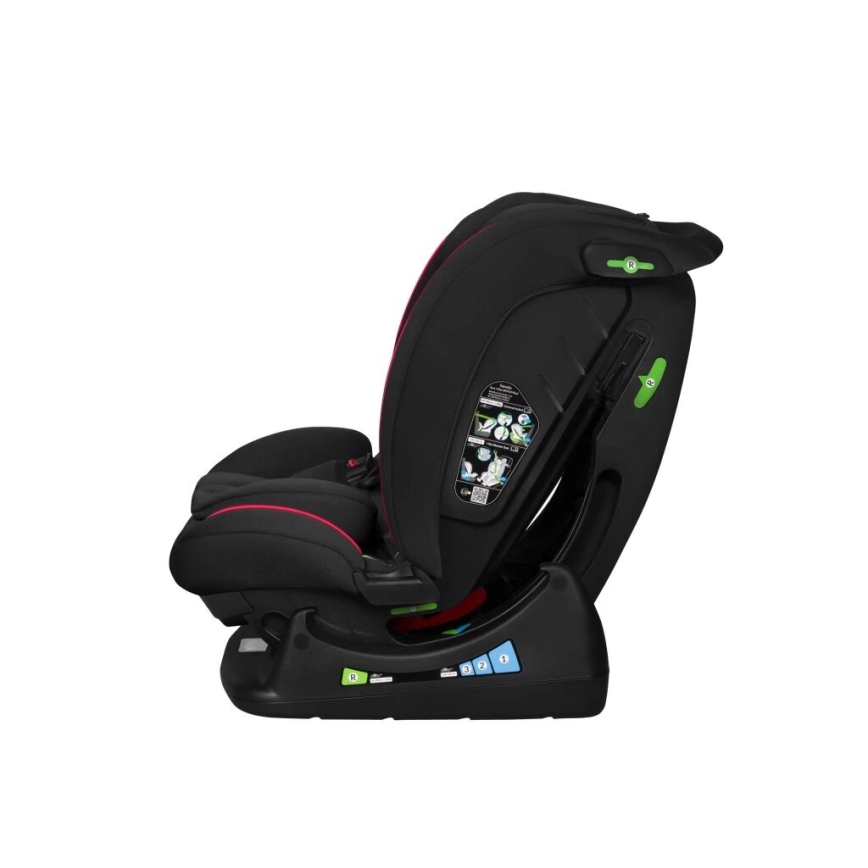 Lionelo - Autokrēsliņš AART i-Izmērs 40-150 cm melna/sarkana