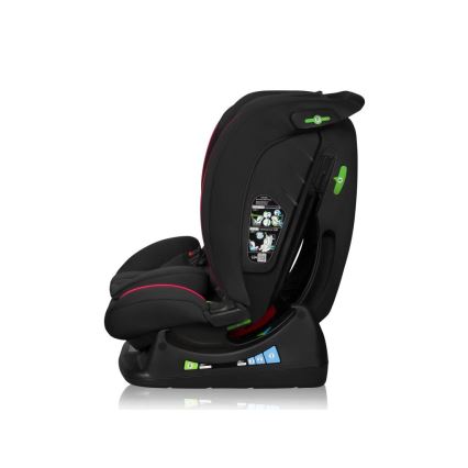 Lionelo - Autokrēsliņš AART i-Izmērs 40-150 cm melna/sarkana