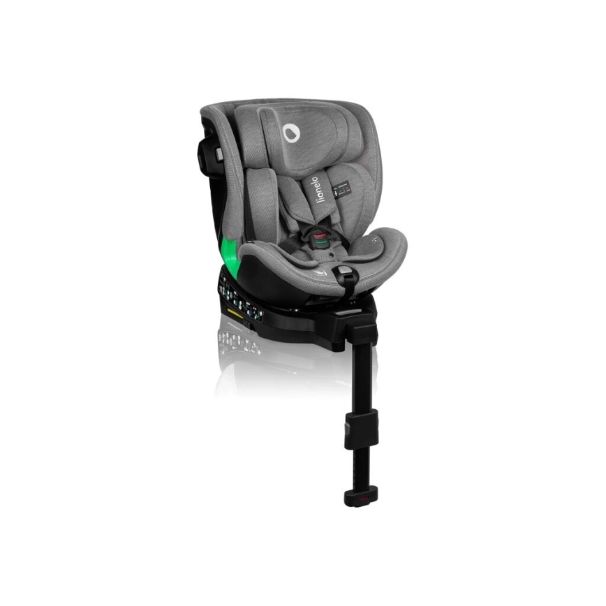 Lionelo - Autokrēsliņš ar pamatni rotējoša HARMONY i-Izmērs 40-150 cm melna/pelēka