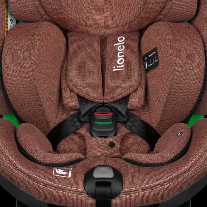 Lionelo - Autokrēsliņš ar pamatni swivel HARMONY i-Izmērs 40-150 cm ķieģelis