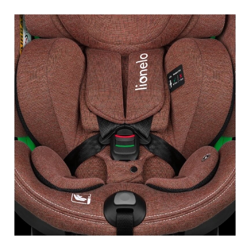 Lionelo - Autokrēsliņš ar pamatni swivel HARMONY i-Izmērs 40-150 cm ķieģelis