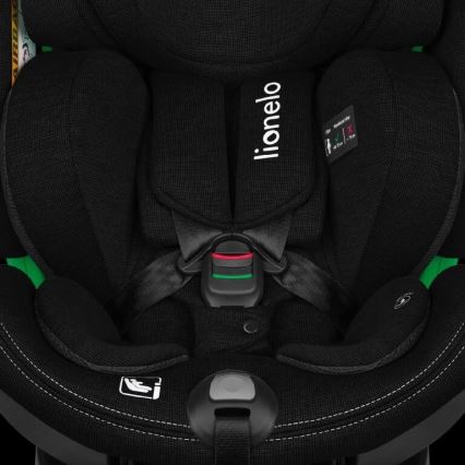Lionelo - Autokrēsliņš ar pamatni swivel HARMONY i-Izmērs 40-150 cm melna
