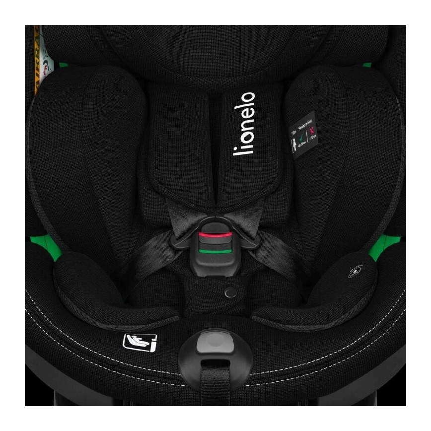 Lionelo - Autokrēsliņš ar pamatni swivel HARMONY i-Izmērs 40-150 cm melna