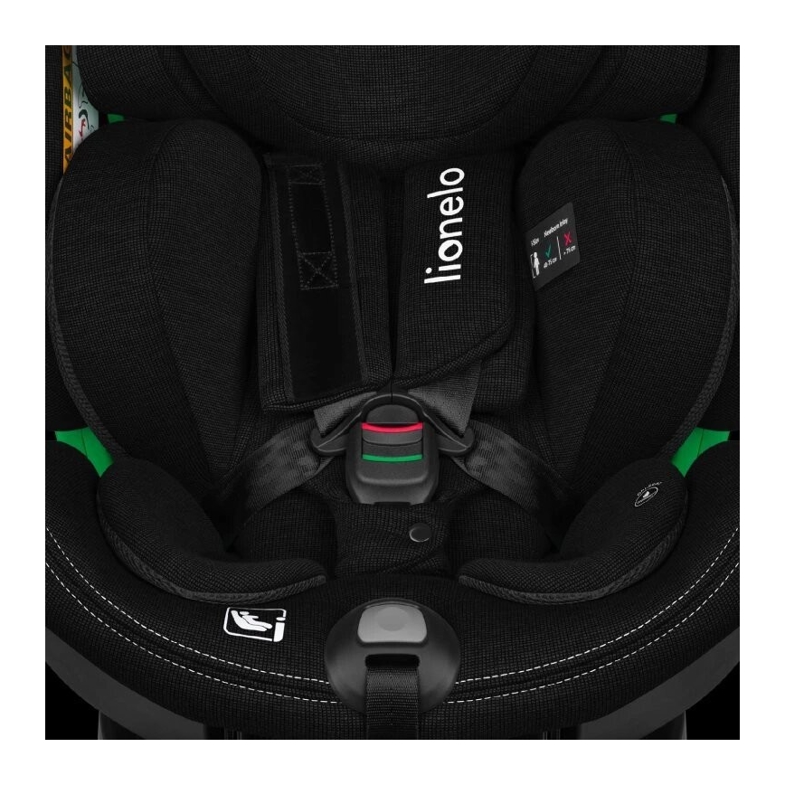 Lionelo - Autokrēsliņš ar pamatni swivel HARMONY i-Izmērs 40-150 cm melna