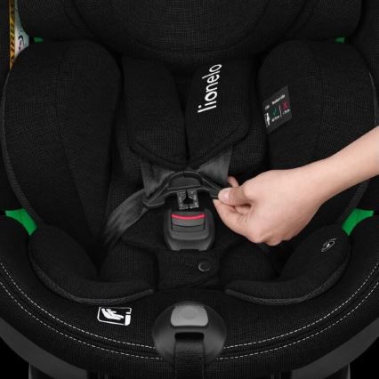 Lionelo - Autokrēsliņš ar pamatni swivel HARMONY i-Izmērs 40-150 cm melna