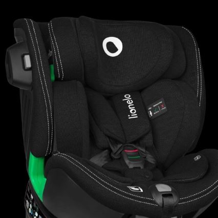 Lionelo - Autokrēsliņš ar pamatni swivel HARMONY i-Izmērs 40-150 cm melna