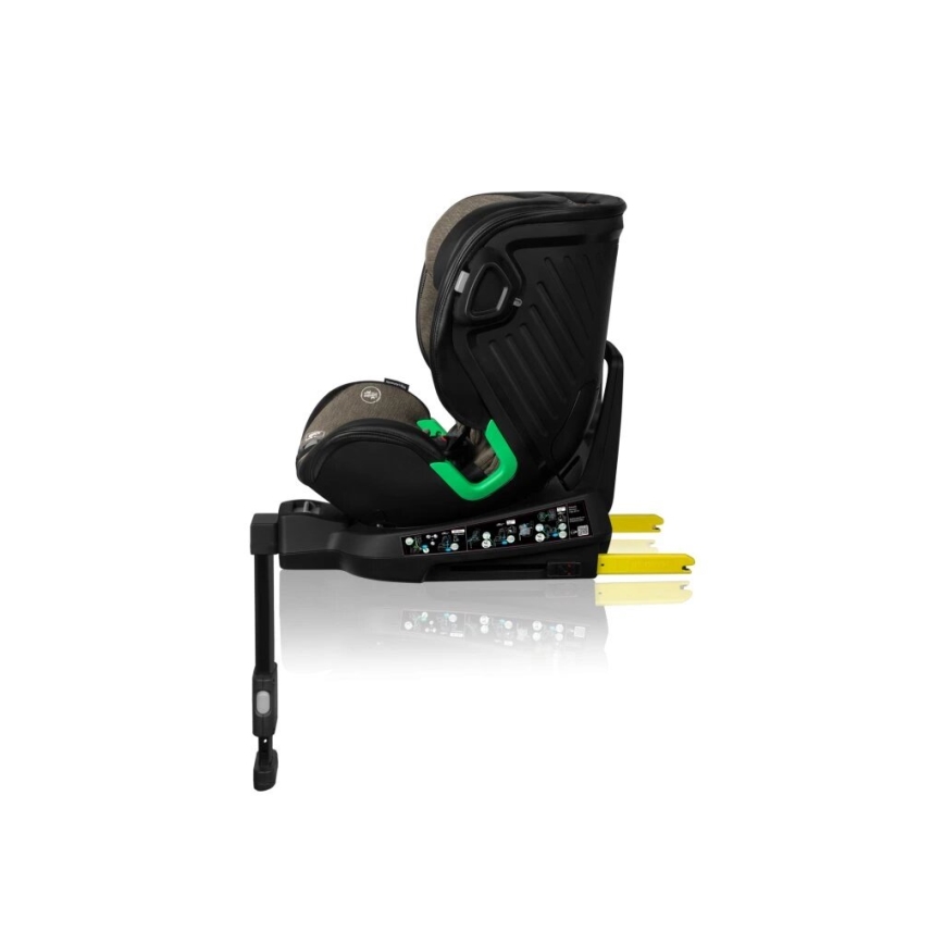 Lionelo - Autokrēsliņš ar pamatni swivel HARMONY i-Izmērs 40-150 cm melna/olīvu