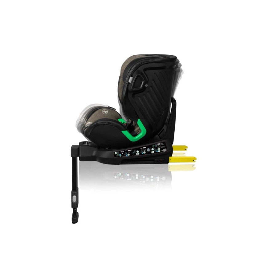 Lionelo - Autokrēsliņš ar pamatni swivel HARMONY i-Izmērs 40-150 cm melna/olīvu