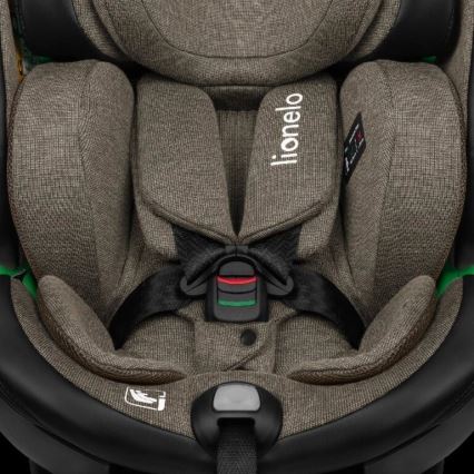 Lionelo - Autokrēsliņš ar pamatni swivel HARMONY i-Izmērs 40-150 cm melna/olīvu