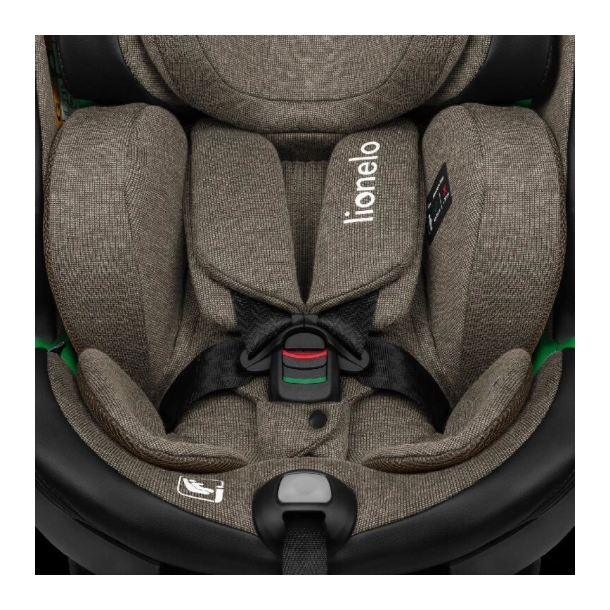 Lionelo - Autokrēsliņš ar pamatni swivel HARMONY i-Izmērs 40-150 cm melna/olīvu