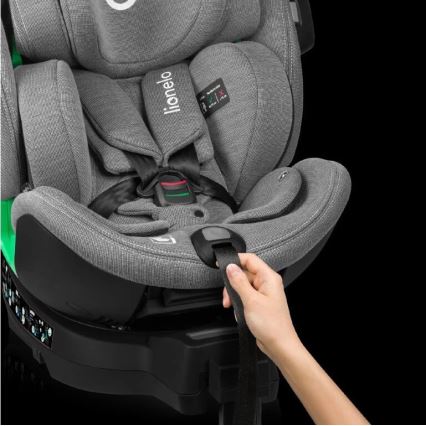Lionelo - Autokrēsliņš ar pamatni swivel HARMONY i-Izmērs 40-150 cm pelēka