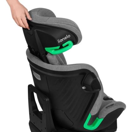 Lionelo - Autokrēsliņš ar pamatni swivel HARMONY i-Izmērs 40-150 cm pelēka