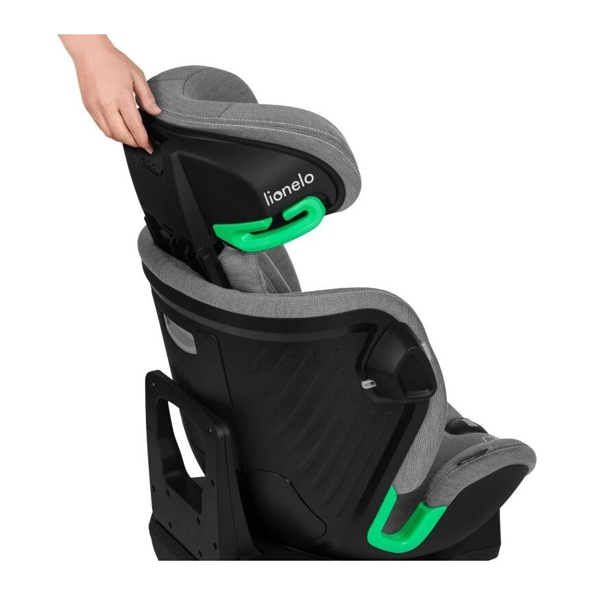Lionelo - Autokrēsliņš ar pamatni swivel HARMONY i-Izmērs 40-150 cm pelēka