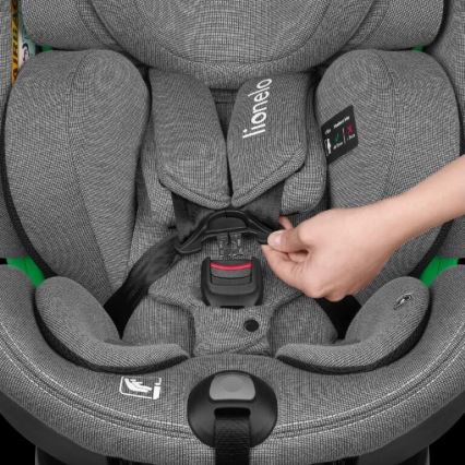 Lionelo - Autokrēsliņš ar pamatni swivel HARMONY i-Izmērs 40-150 cm pelēka