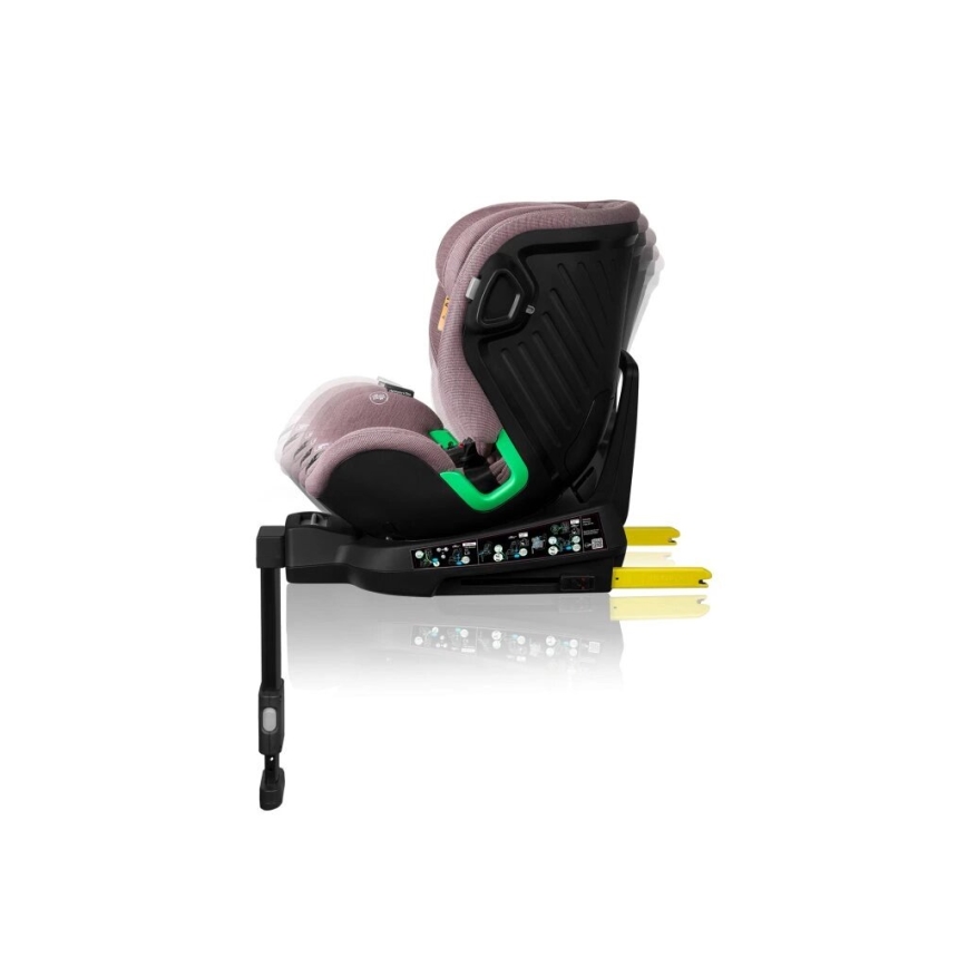 Lionelo - Autokrēsliņš ar pamatni swivel HARMONY i-Izmērs 40-150 cm rozā