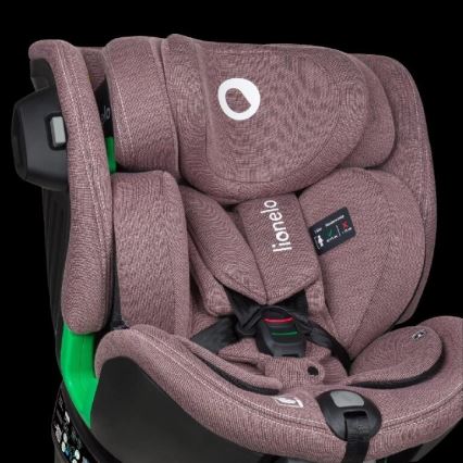 Lionelo - Autokrēsliņš ar pamatni swivel HARMONY i-Izmērs 40-150 cm rozā