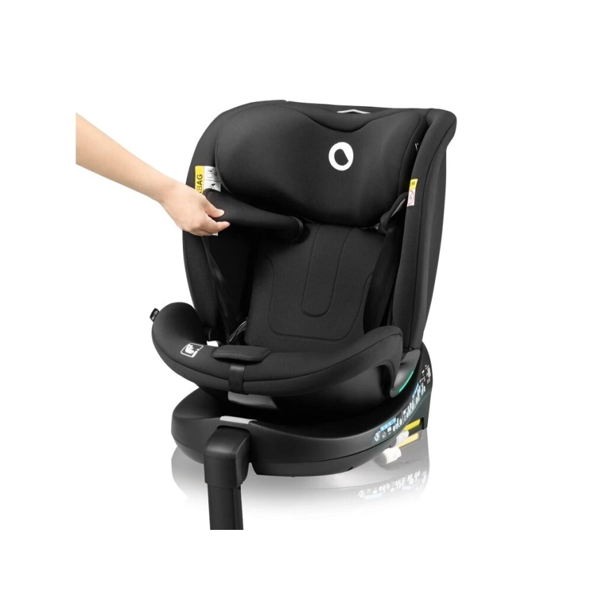 Lionelo - Autokrēsliņš ar pamatni swivel NAVY i-Izmērs 40-150 cm melna