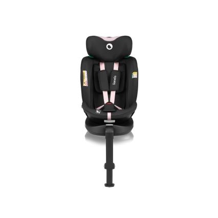 Lionelo - Autokrēsliņš ar pamatni swivel NAVY i-Izmērs 40-150 cm melna/rozā
