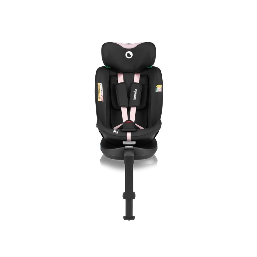 Lionelo - Autokrēsliņš ar pamatni swivel NAVY i-Izmērs 40-150 cm melna/rozā