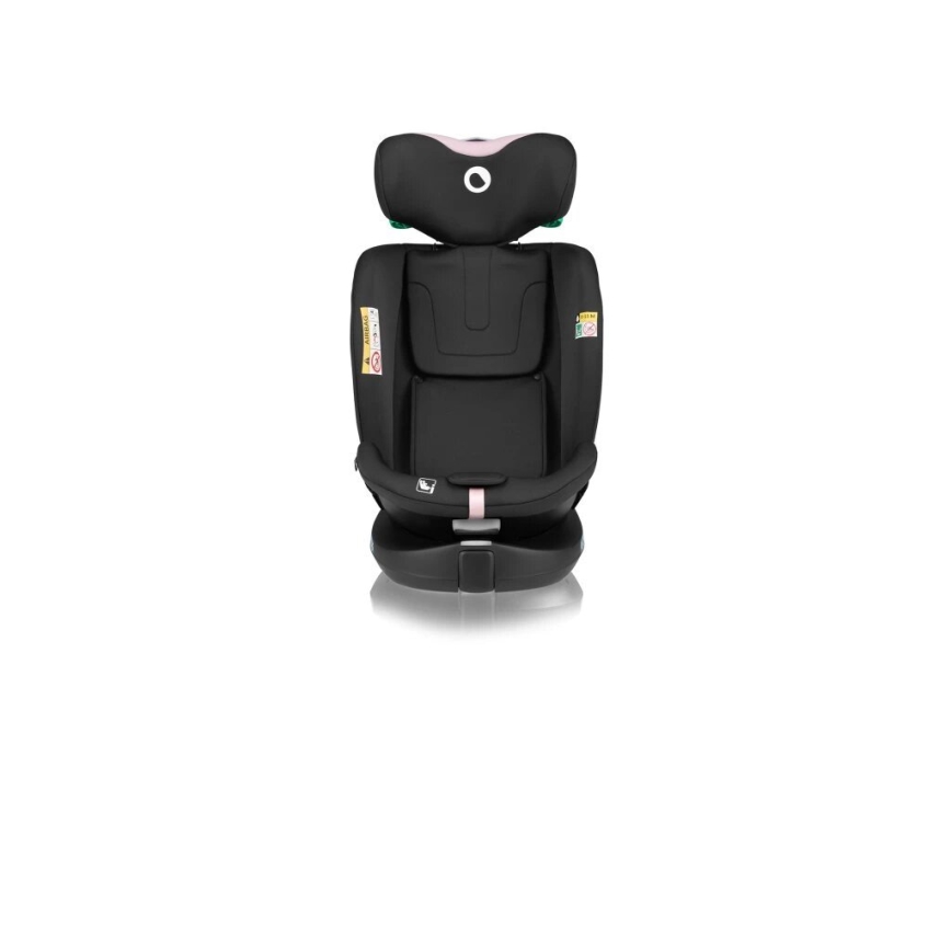 Lionelo - Autokrēsliņš ar pamatni swivel NAVY i-Izmērs 40-150 cm melna/rozā
