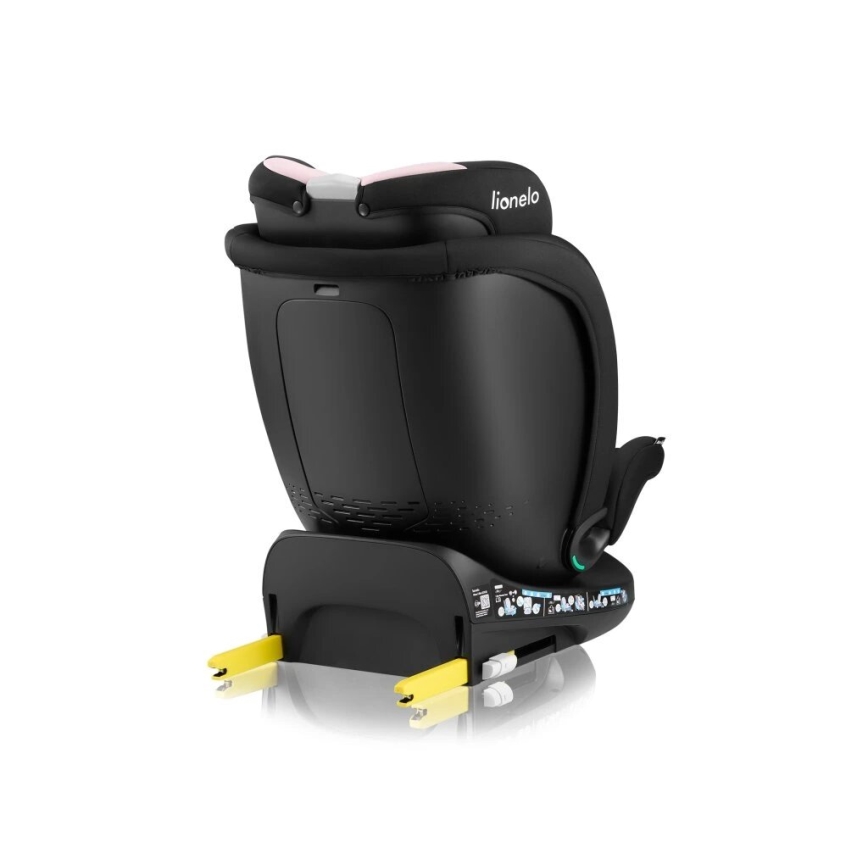Lionelo - Autokrēsliņš ar pamatni swivel NAVY i-Izmērs 40-150 cm melna/rozā