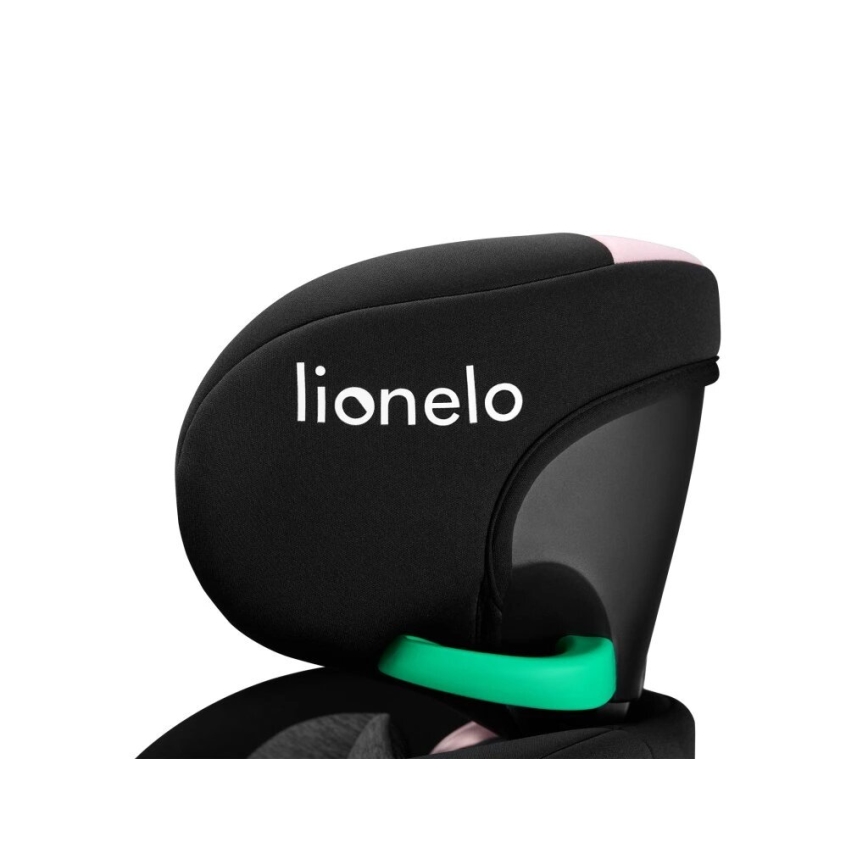 Lionelo - Autokrēsliņš ar pamatni swivel NAVY i-Izmērs 40-150 cm melna/rozā