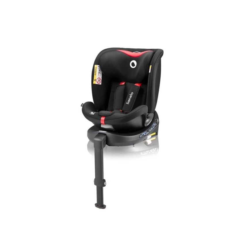 Lionelo - Autokrēsliņš ar pamatni swivel NAVY i-Izmērs 40-150 cm melna/sarkana