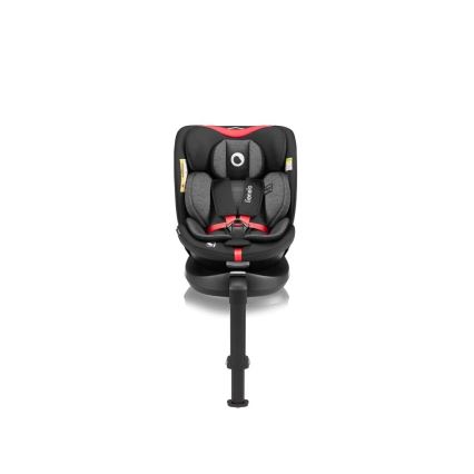 Lionelo - Autokrēsliņš ar pamatni swivel NAVY i-Izmērs 40-150 cm melna/sarkana