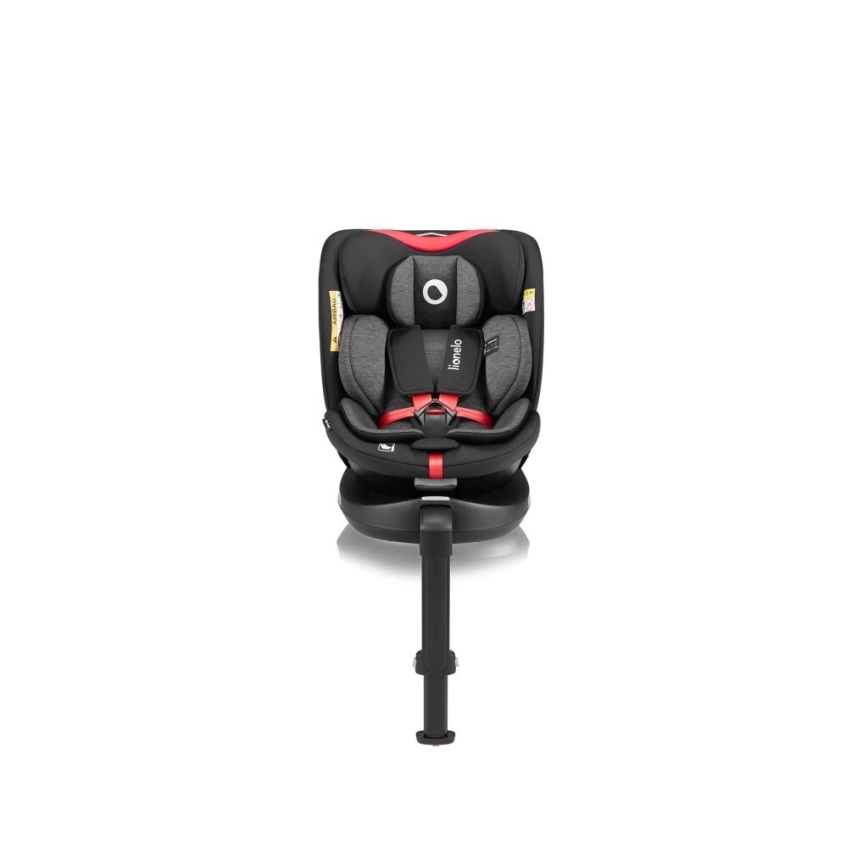 Lionelo - Autokrēsliņš ar pamatni swivel NAVY i-Izmērs 40-150 cm melna/sarkana