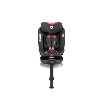 Lionelo - Autokrēsliņš ar pamatni swivel NAVY i-Izmērs 40-150 cm melna/sarkana