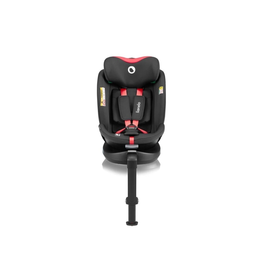 Lionelo - Autokrēsliņš ar pamatni swivel NAVY i-Izmērs 40-150 cm melna/sarkana