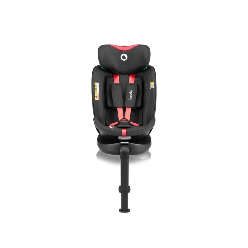Lionelo - Autokrēsliņš ar pamatni swivel NAVY i-Izmērs 40-150 cm melna/sarkana