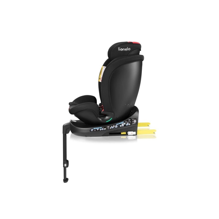 Lionelo - Autokrēsliņš ar pamatni swivel NAVY i-Izmērs 40-150 cm melna/sarkana