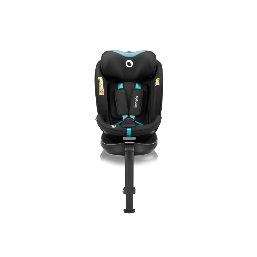 Lionelo - Autokrēsliņš ar pamatni swivel NAVY i-Izmērs 40-150 cm melna/tirkīza