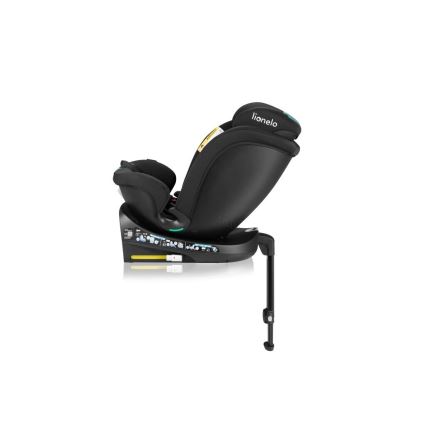 Lionelo - Autokrēsliņš ar pamatni swivel NAVY i-Izmērs 40-150 cm melna/tirkīza