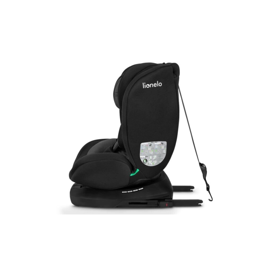 Lionelo - Autokrēsliņš BASTIAAN i-Izmērs 40-150 cm melna/pelēka