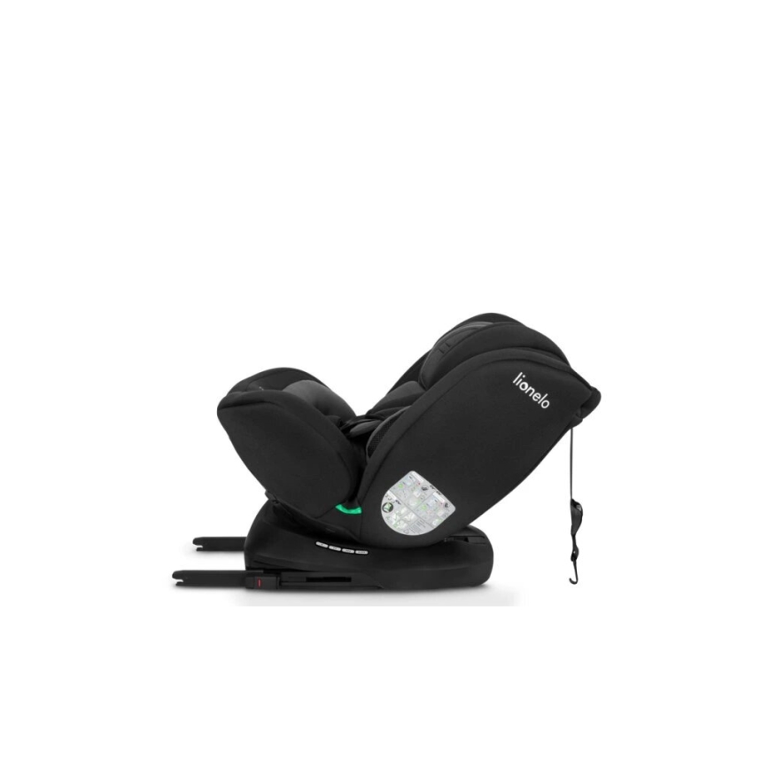Lionelo - Autokrēsliņš BASTIAAN i-Izmērs 40-150 cm melna/pelēka