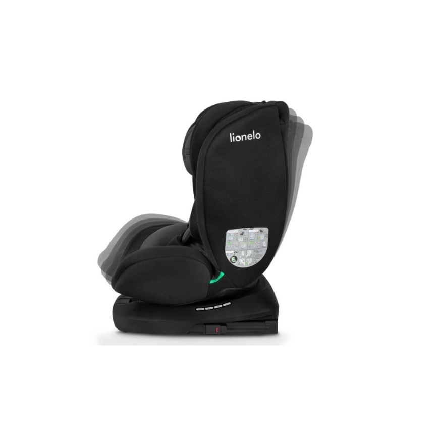 Lionelo - Autokrēsliņš BASTIAAN i-Izmērs 40-150 cm melna/pelēka