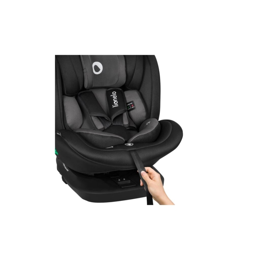 Lionelo - Autokrēsliņš BASTIAAN i-Izmērs 40-150 cm melna/pelēka