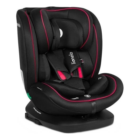 Lionelo - Autokrēsliņš BASTIAAN i-Izmērs 40-150 cm melna/sarkana