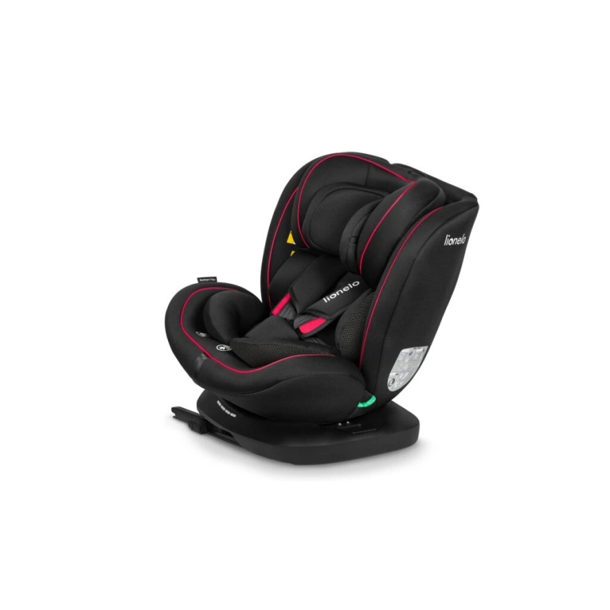 Lionelo - Autokrēsliņš BASTIAAN i-Izmērs 40-150 cm melna/sarkana