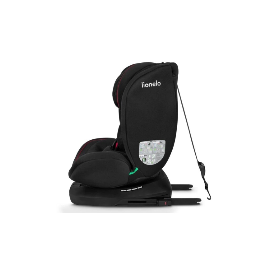 Lionelo - Autokrēsliņš BASTIAAN i-Izmērs 40-150 cm melna/sarkana