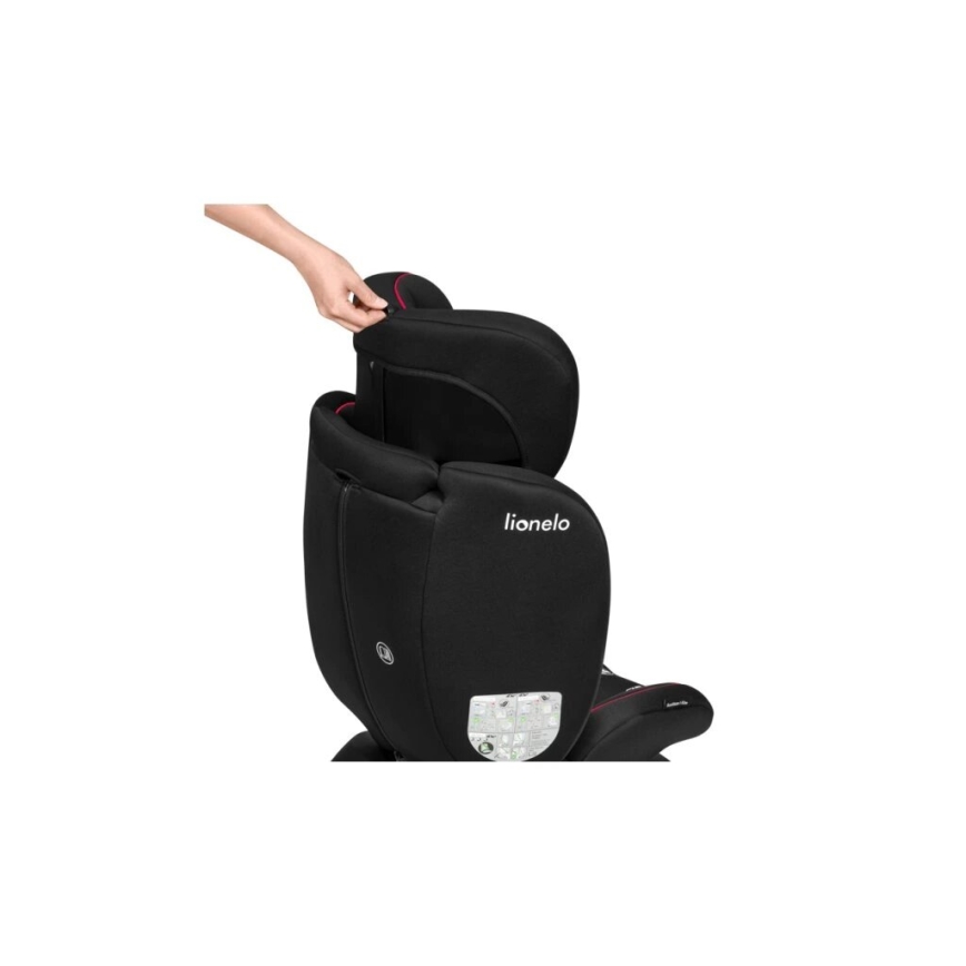 Lionelo - Autokrēsliņš BASTIAAN i-Izmērs 40-150 cm melna/sarkana