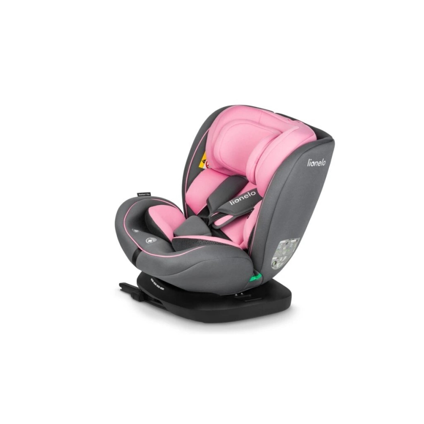 Lionelo - Autokrēsliņš BASTIAAN i-Izmērs 40-150 cm pelēka/rozā