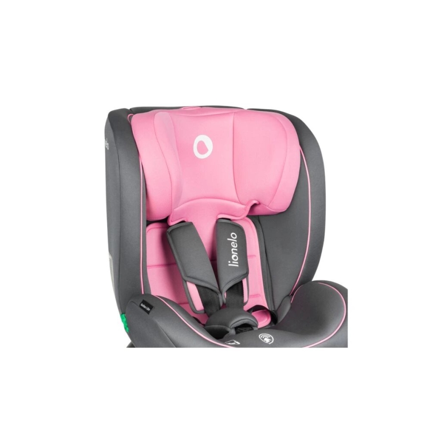 Lionelo - Autokrēsliņš BASTIAAN i-Izmērs 40-150 cm pelēka/rozā