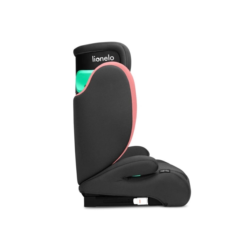 Lionelo - Autokrēsliņš HUGO i-Izmērs 100-150 cm melna/rozā