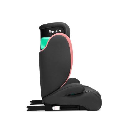 Lionelo - Autokrēsliņš HUGO i-Izmērs 100-150 cm melna/rozā