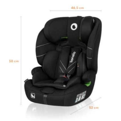 Lionelo - Autokrēsliņš LEVI ONE i-Izmērs 76-150 cm melna