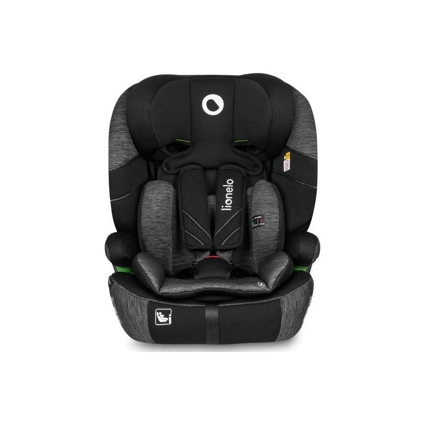 Lionelo - Autokrēsliņš LEVI ONE i-Izmērs 76-150 cm melna/pelēka